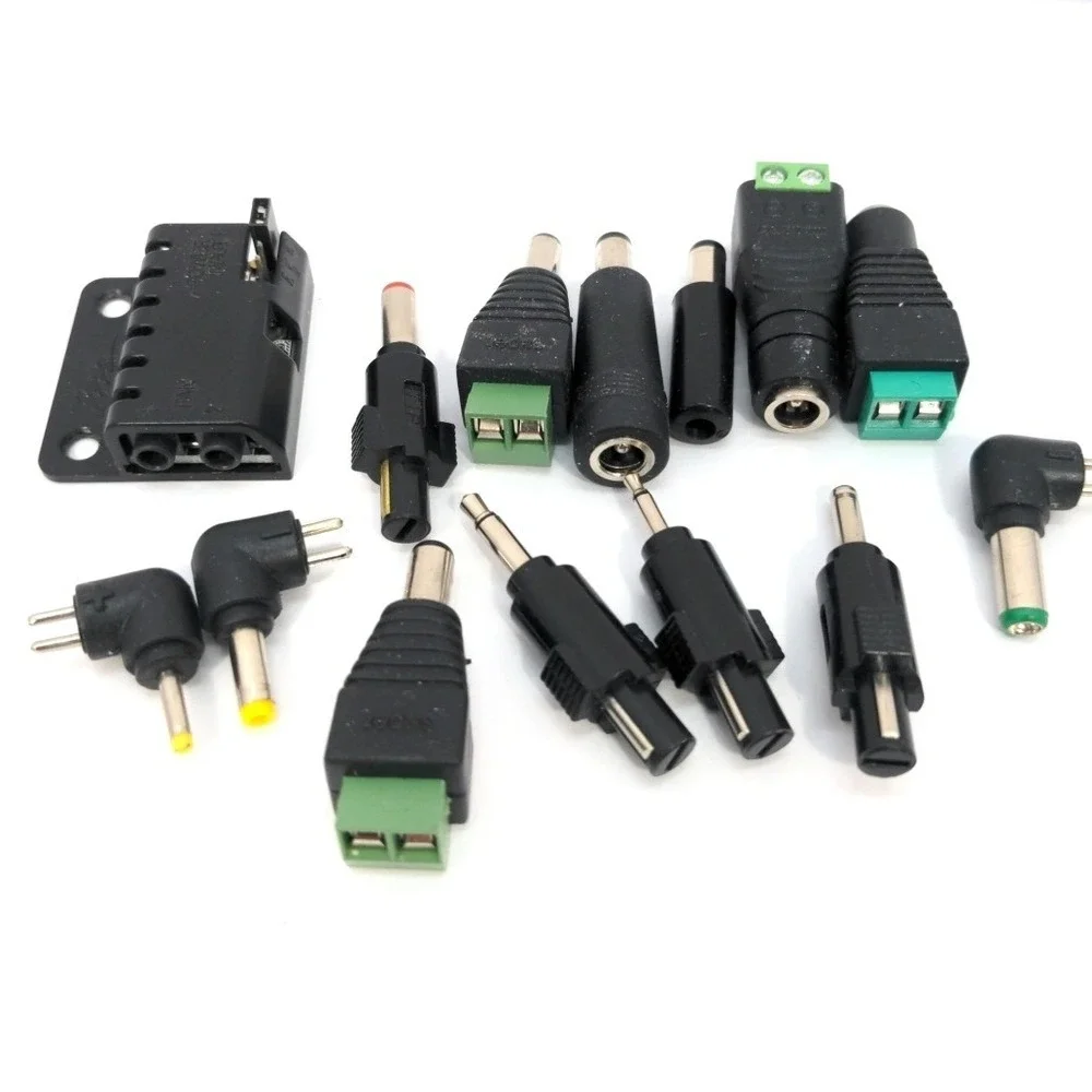 DC Power Adapter Connector Lot Universal Barrel Jack Terminal Block Tips 14pc